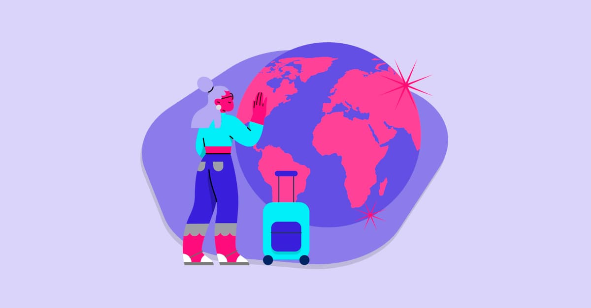 Pessoa viajando em direção ao mundo
