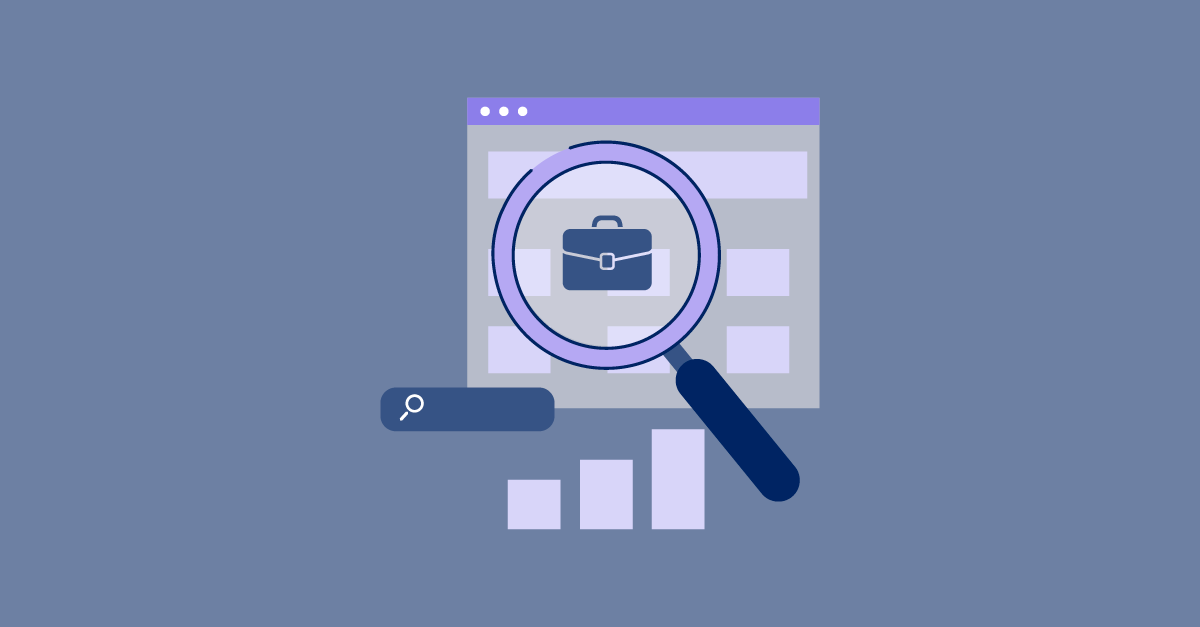 Ícone de busca por empregos em um site